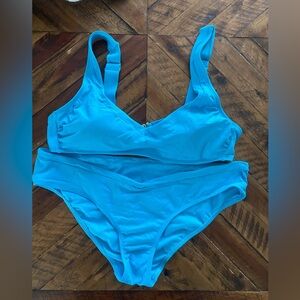 Xhilaration Turquoise Ribbed Bikini Set